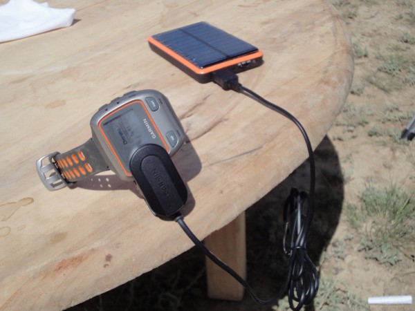 Solar plate charger + GPS watch