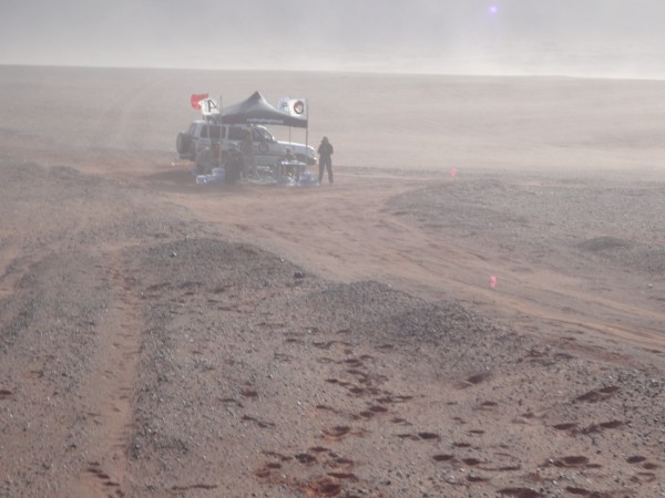 Check point is ahead in the deset